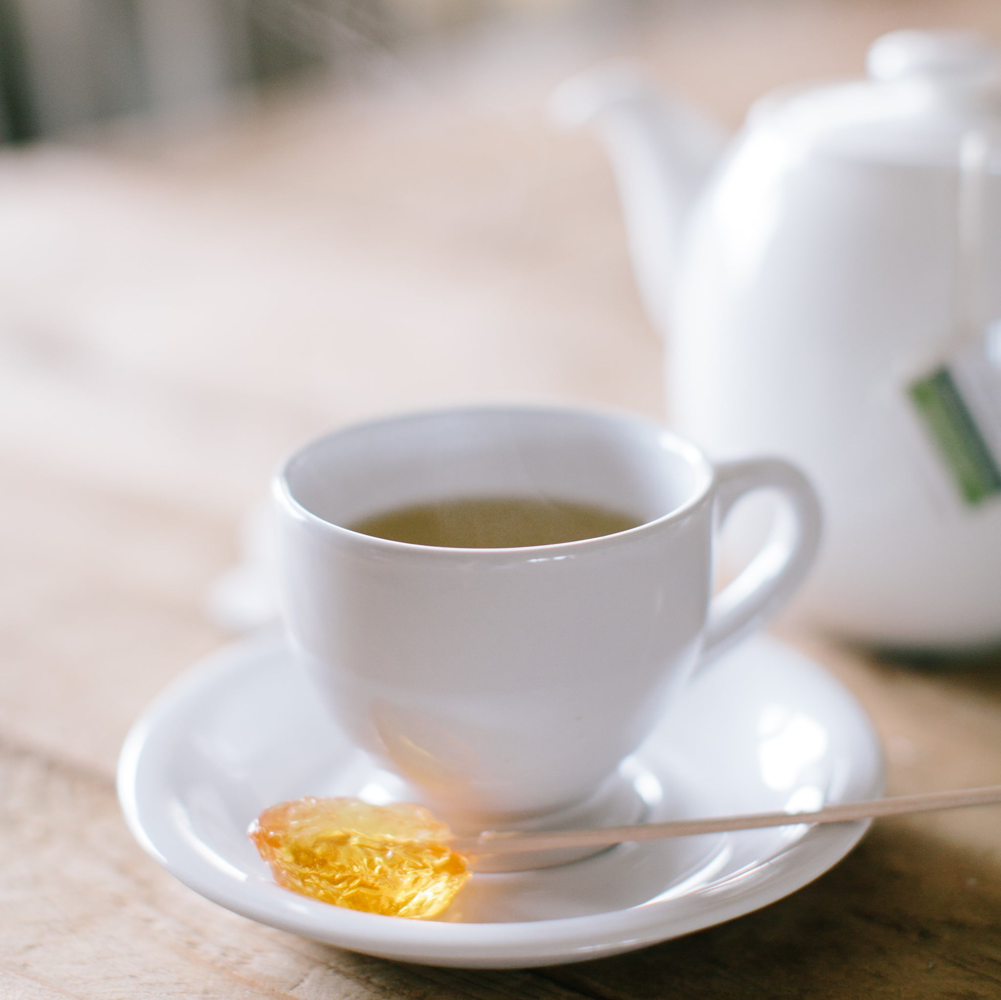 Tea with honey herbal tea recipe for blog post why hydrating from the inside out is key to radiant glowing and healthy skin.